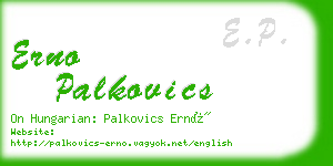 erno palkovics business card